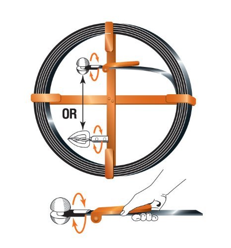 50' x 1/2" x 1/16" Flat Sewer Rod w/Roller Head w/Holder (for use in Medium Pipe)