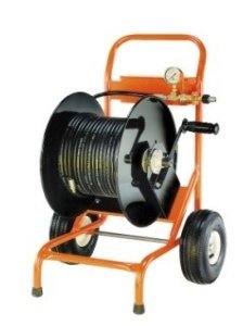 Cart Reel 2Wheel Cart, 300 ft. Capacity Hose Reel (Hose NOT Included), Pressure Gauge, ShutOff Valve, Tool Box