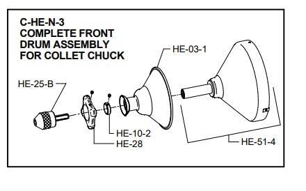 Collet Chuck & Handle Assembly (Includes HE25B & HE28)