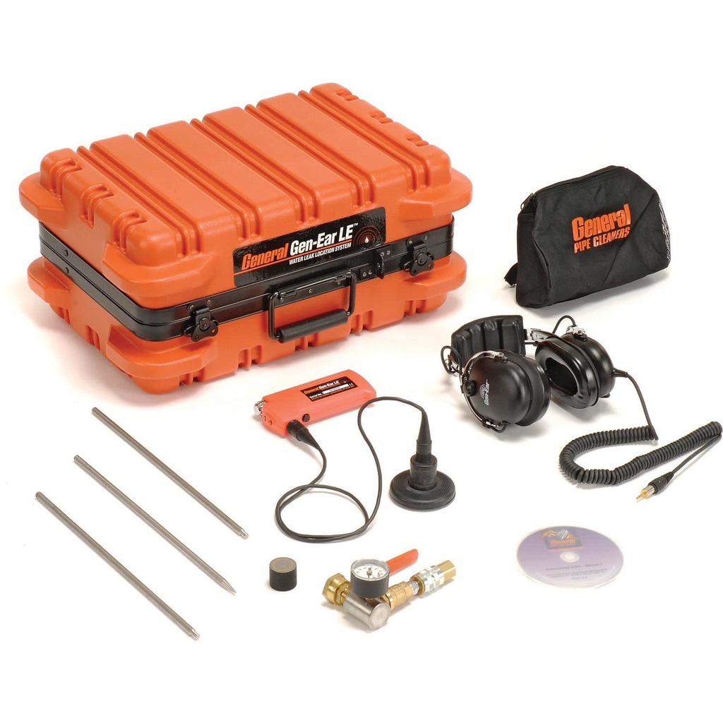 GenEar Water Leak Locator System (Includes: Amplifier w/Mute Button, Headphones, Ground Sensor, Probe Bars (3), Magnet, SAM Sound Amplification Manifold, Carrying Case)